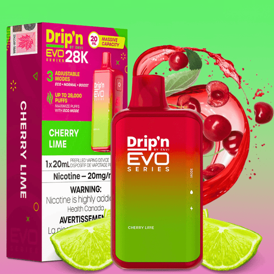 Drip'n Envi EVO 28k Einweg-E-Zigarette - Kirsch-Limette