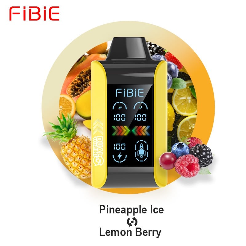ANANAS-EIS &amp; ZITRONENBEERE - FIBIE 15000 ZÜGE Einweg-E-Zigarette mit zwei Geschmacksrichtungen (15000 ZÜGE) 
