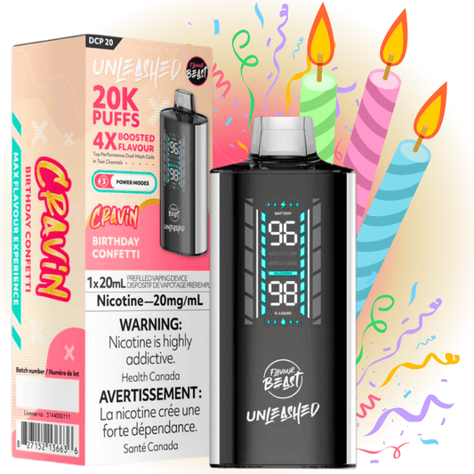 Flavour Beast Unleashed DCP 20K Einweg-E-Zigarette – Birthday Confetti