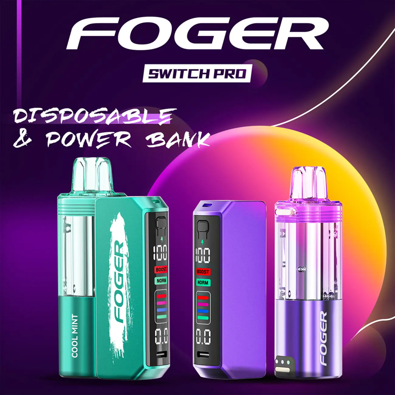 Foger Switch Pro 30K E-Zigarette mit angeschlossener Powerbank (Kit)
