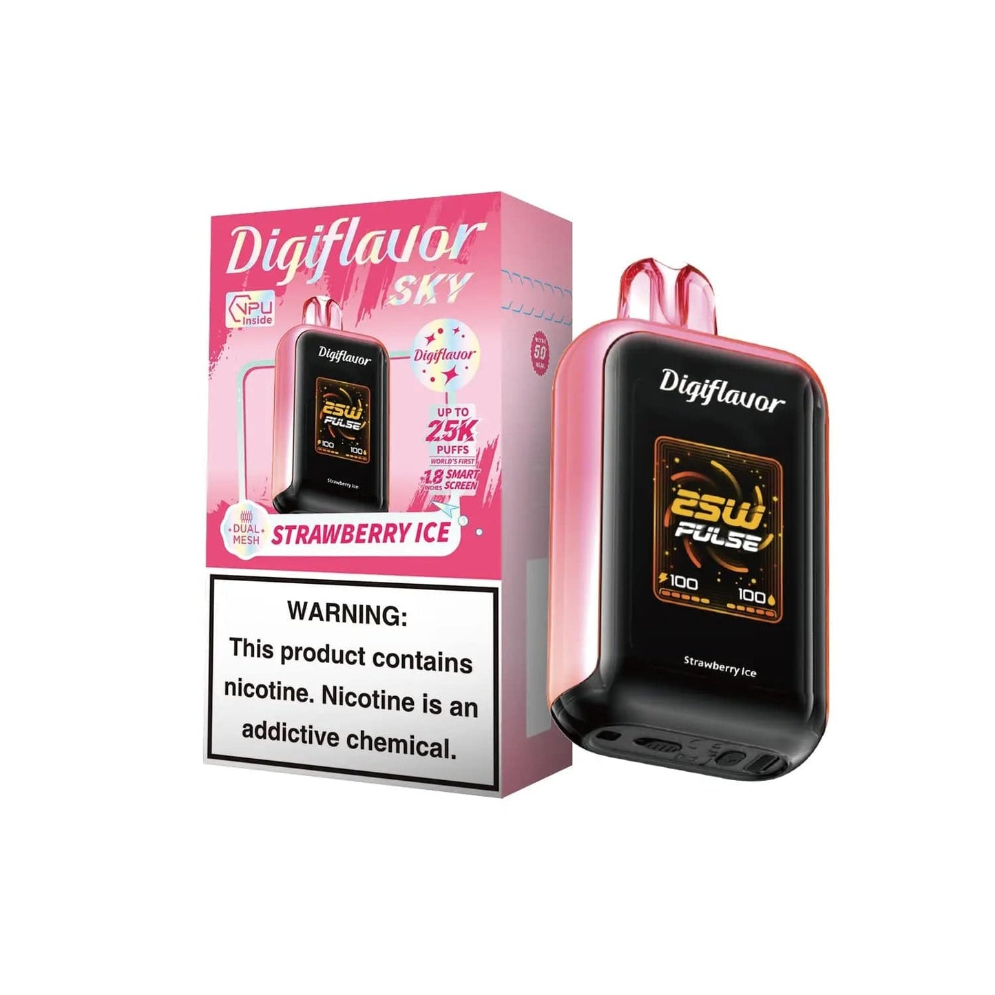 Strawberry Ice - Geek Bar Digiflavor Skyview 25k Disposable Vape