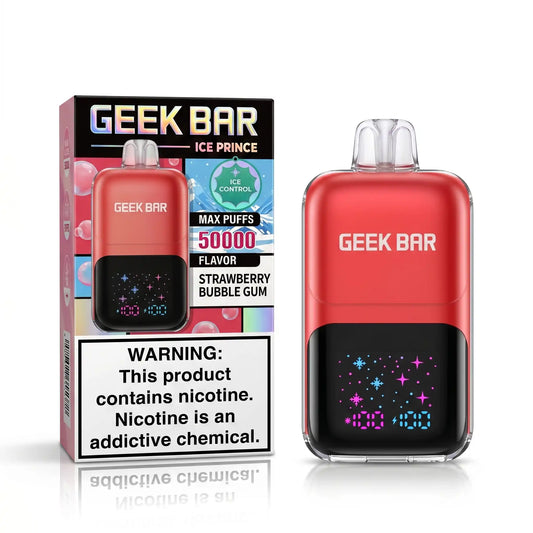 Strawberry Bubblegum - Geek Bar Ice Prince 50K Disposable Vape