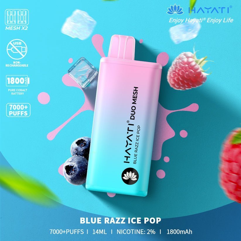Hayati Duo Mesh 7000 Puff Prefilled Vape Pod Kit - Box of 10