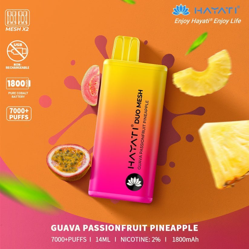 Hayati Duo Mesh 7000 Puff Prefilled Vape Pod Kit - Box of 10