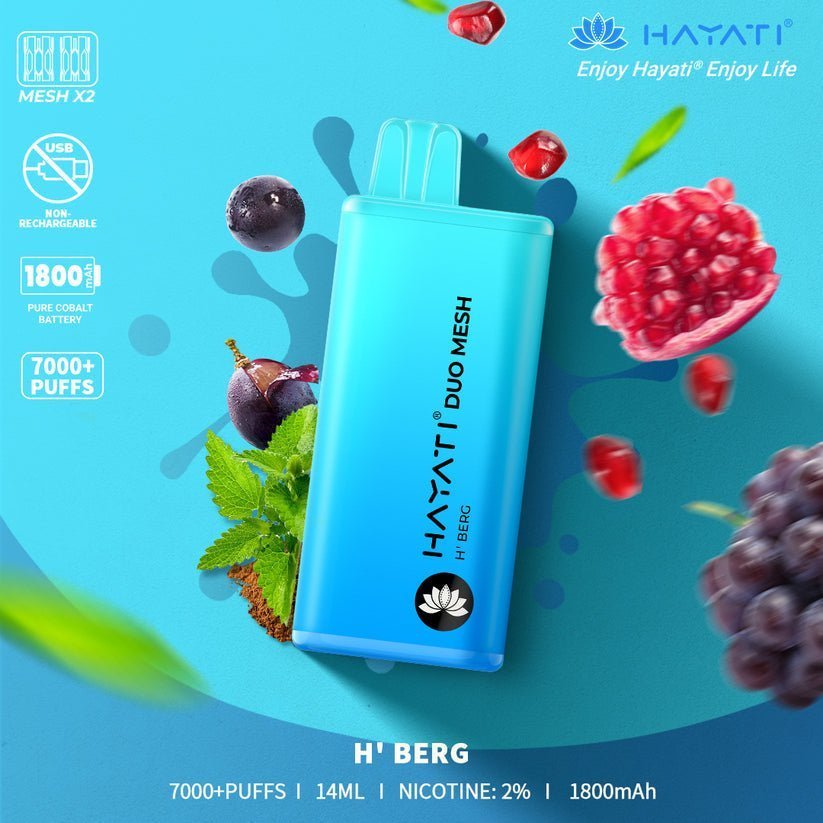 Hayati Duo Mesh 7000 Puff Prefilled Vape Pod Kit - Box of 10