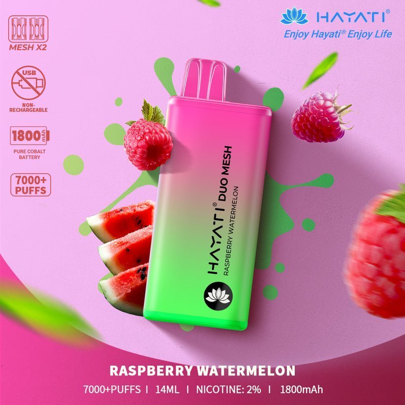 Hayati Duo Mesh 7000 Puff Prefilled Vape Pod Kit - Box of 10