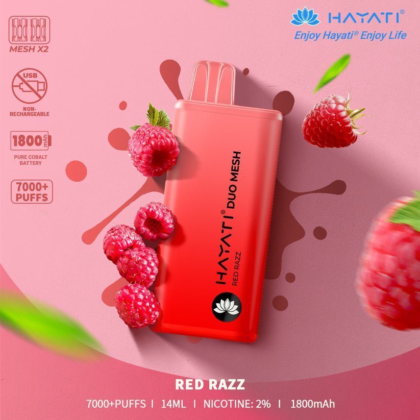 Hayati Duo Mesh 7000 Puff Prefilled Vape Pod Kit - Box of 10