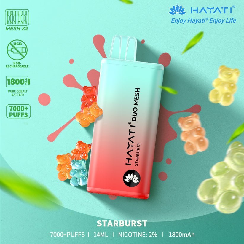 Hayati Duo Mesh 7000 Puff Prefilled Vape Pod Kit - Box of 10