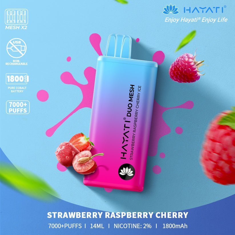Hayati Duo Mesh 7000 Puff Prefilled Vape Pod Kit - Box of 10