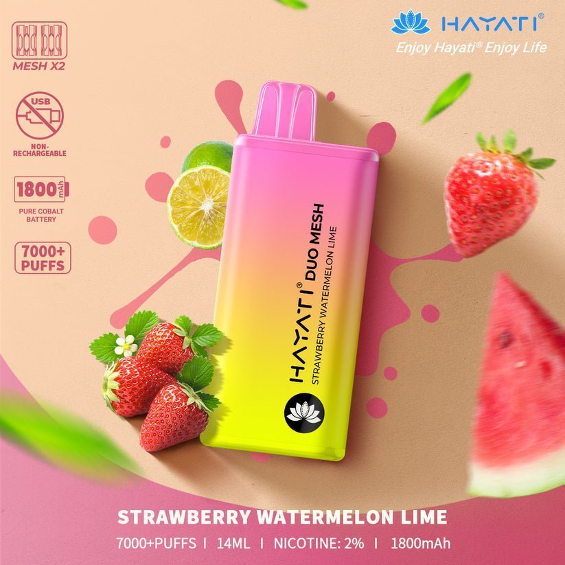 Hayati Duo Mesh 7000 Puff Prefilled Vape Pod Kit - Box of 10