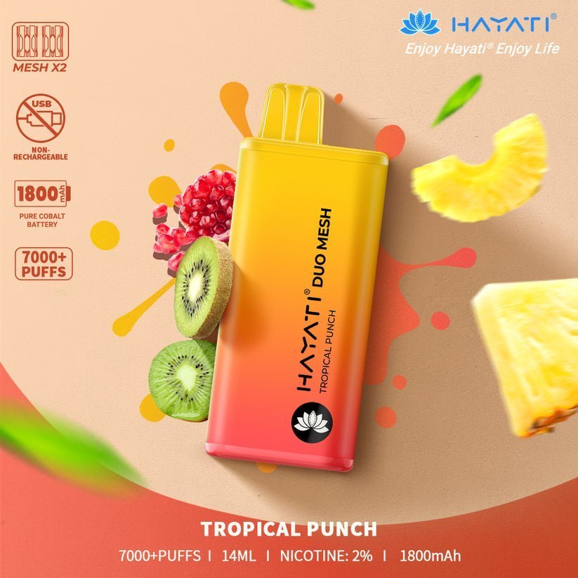 Hayati Duo Mesh 7000 Puff Prefilled Vape Pod Kit - Box of 10