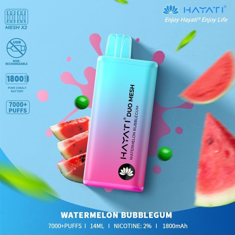 Hayati Duo Mesh 7000 Puff Prefilled Vape Pod Kit - Box of 10
