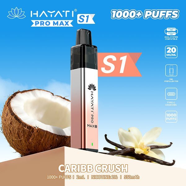 Hayati Pro Max S1 1000 Prefilled Pod Vape Kit | Box of 10