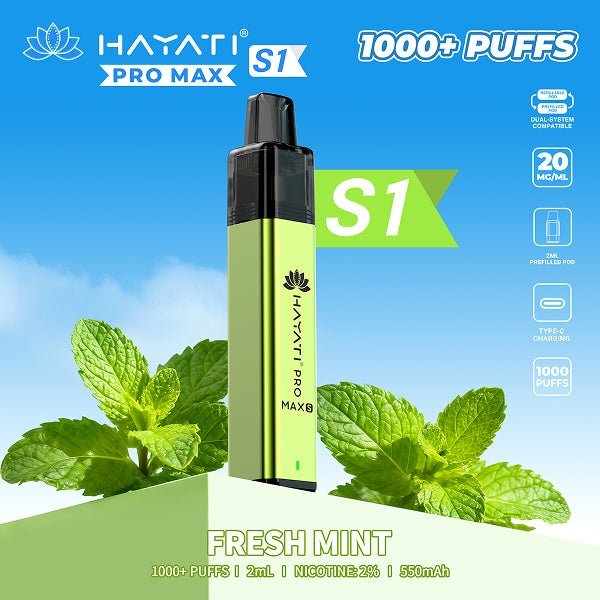 Hayati Pro Max S1 1000 Prefilled Pod Vape Kit