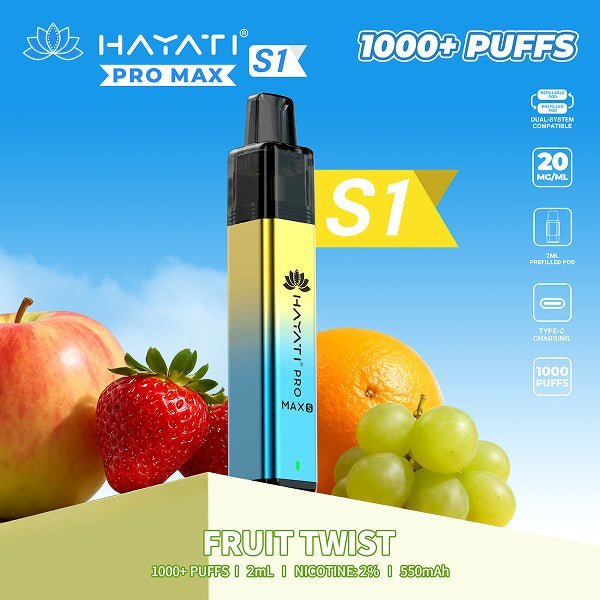Hayati Pro Max S1 1000 Prefilled Pod Vape Kit | Box of 10