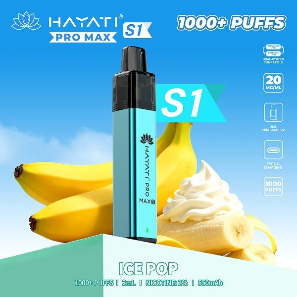 Hayati Pro Max S1 1000 Prefilled Pod Vape Kit | Box of 10