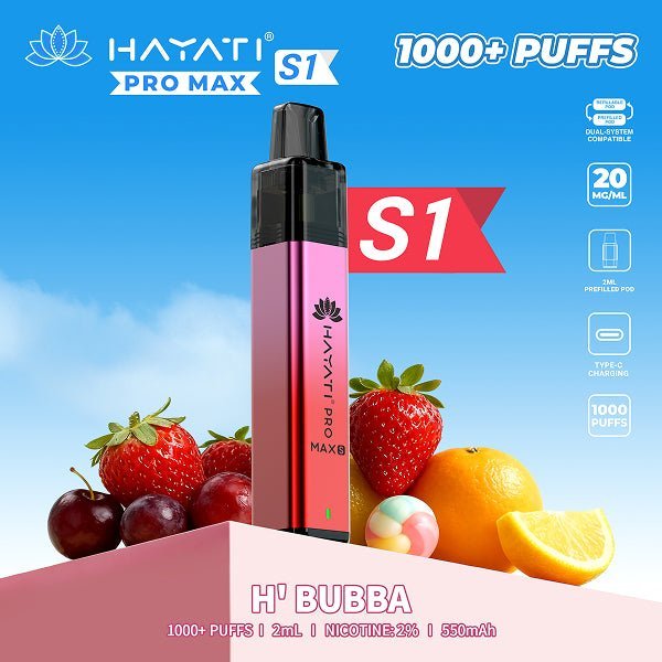 Hayati Pro Max S1 1000 Prefilled Pod Vape Kit | Box of 10