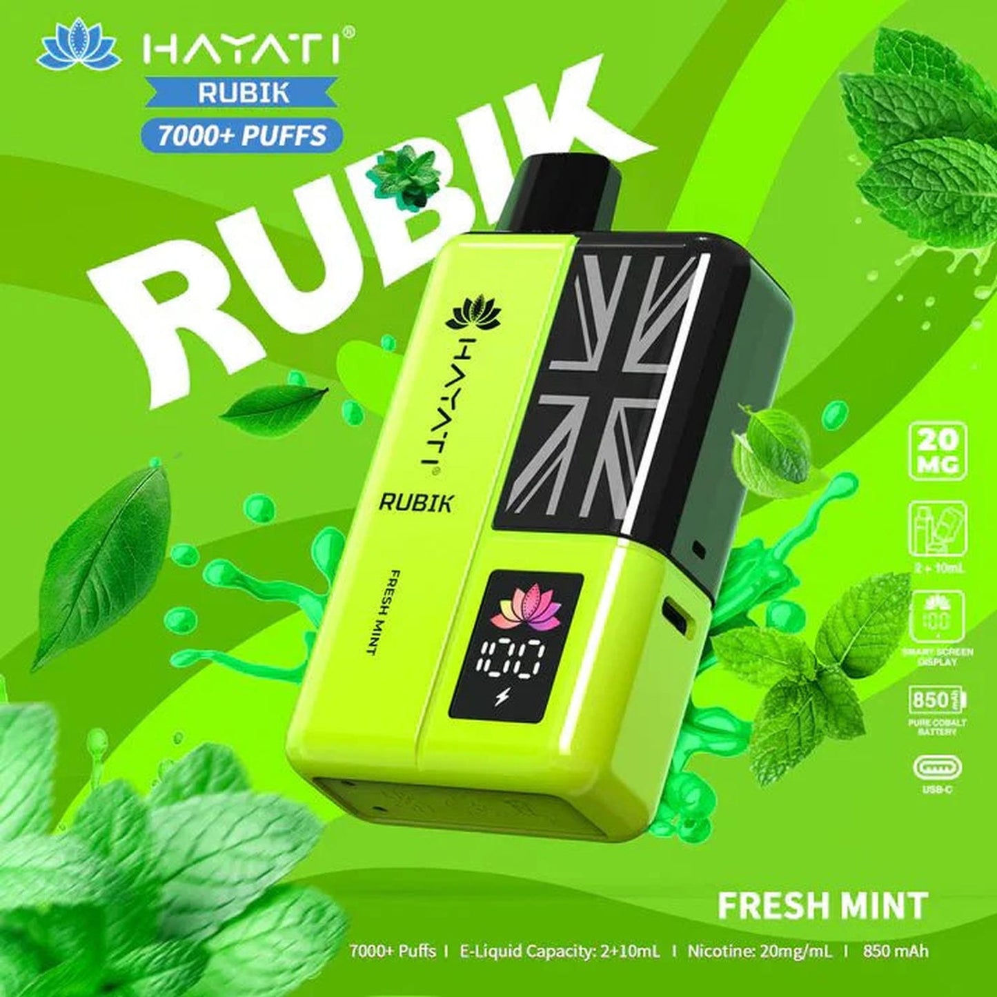 Hayati Rubik 7000 Puffs Prefilled Pod Kit | Box of 5