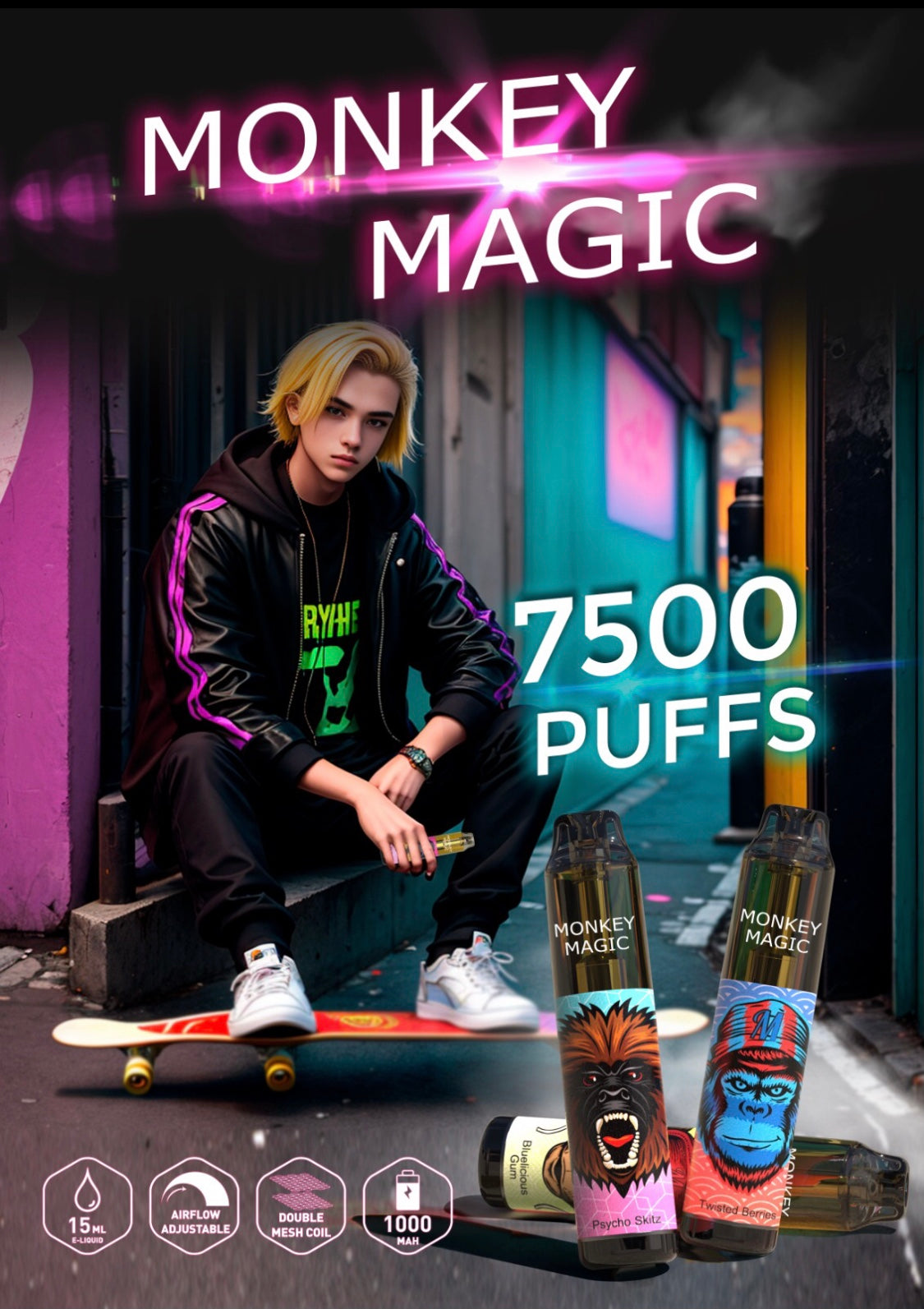 Monkey Magic 7500 Puffs by TasteFog - £11.99 | Vapesales