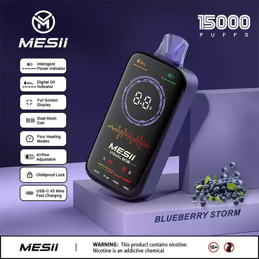 MESII VISUAL BOXX 16000 Züge Vollbildanzeige Authentische Einweg-E-Zigarette mit niedrigem Nikotingehalt Großhandel