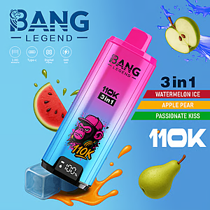 Bang Legend Einweg-E-Zigarette mit 110.000 Zügen – 12 Geschmacksrichtungen | 3-in-1-Aromen