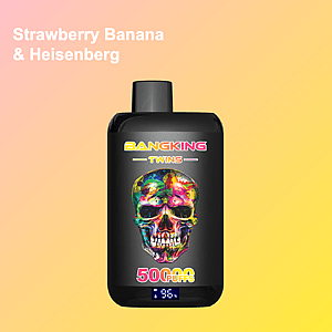 Bang King Twins 50K Disposable Vape – Dual Flavor System | 50.000 Puffs | Skull design | Rock and roll | Dark black gothic style