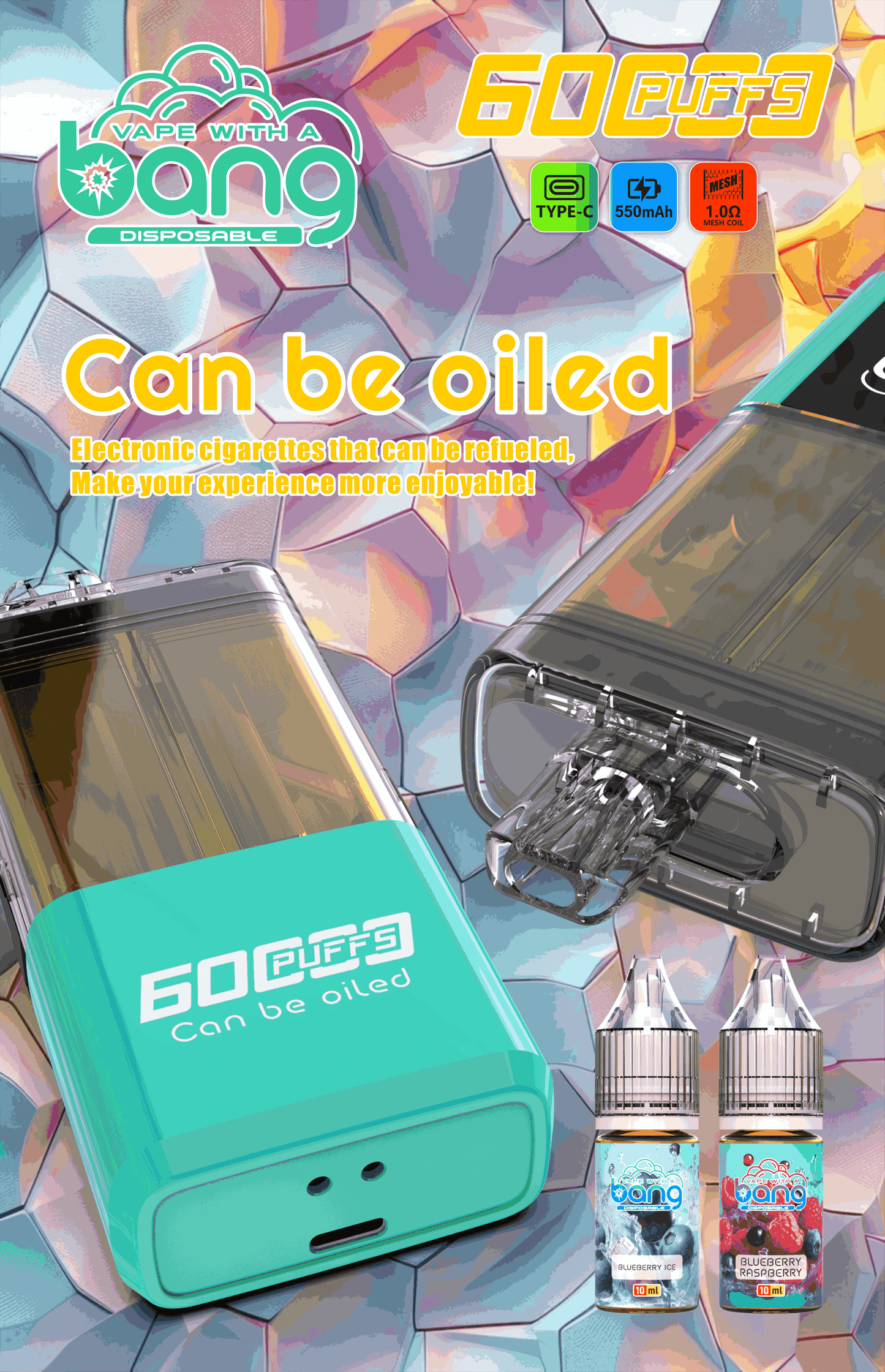 Bang 60K Refillable 2-in-1 Disposable Vape – 60.000 Puffs | Dual Flavor | Refill Kit Compatible