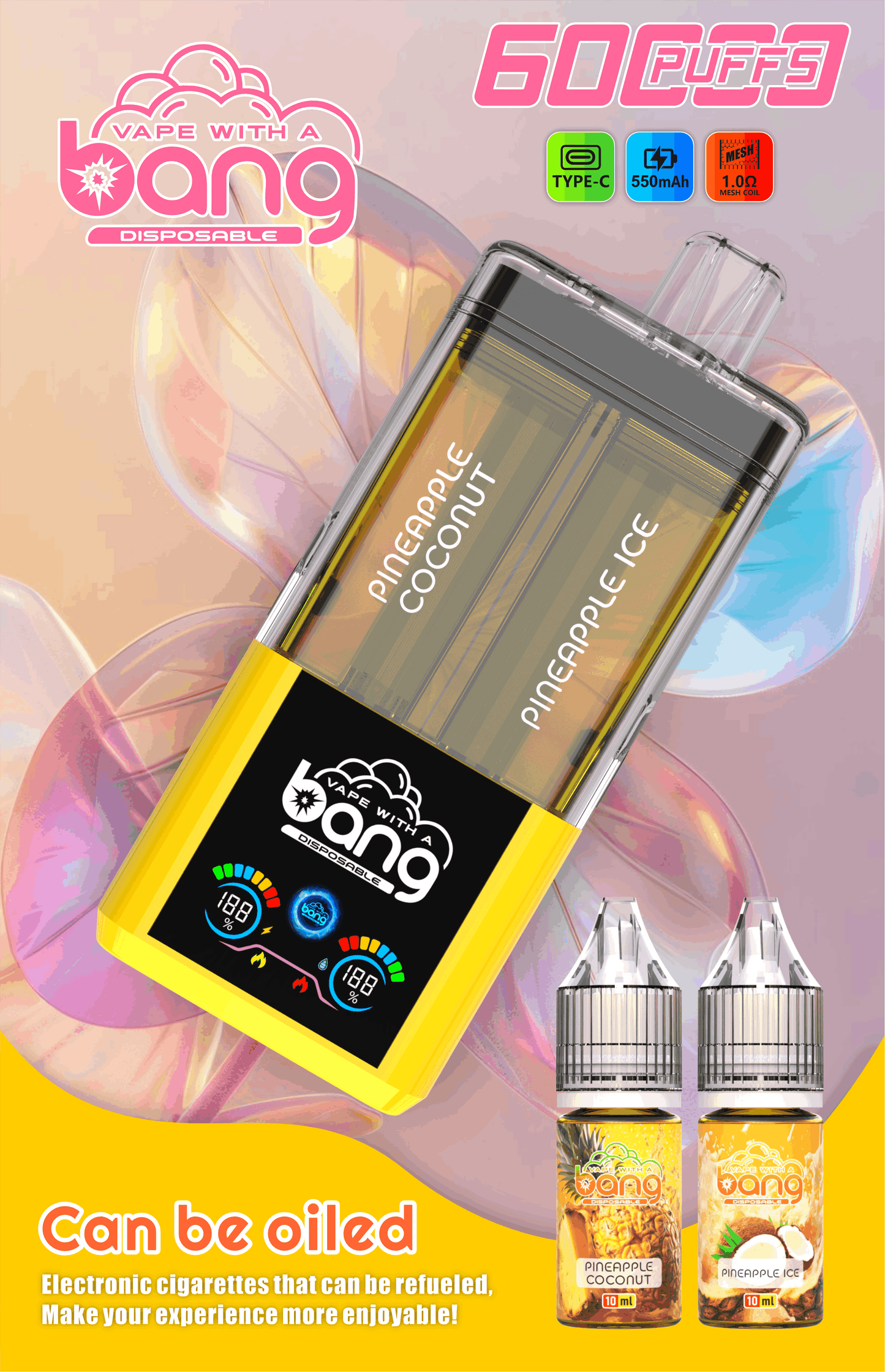 Bang 60K Refillable 2-in-1 Disposable Vape – 60.000 Puffs | Dual Flavor | Refill Kit Compatible