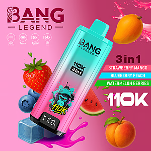 Bang Legend Einweg-E-Zigarette mit 110.000 Zügen – 12 Geschmacksrichtungen | 3-in-1-Aromen