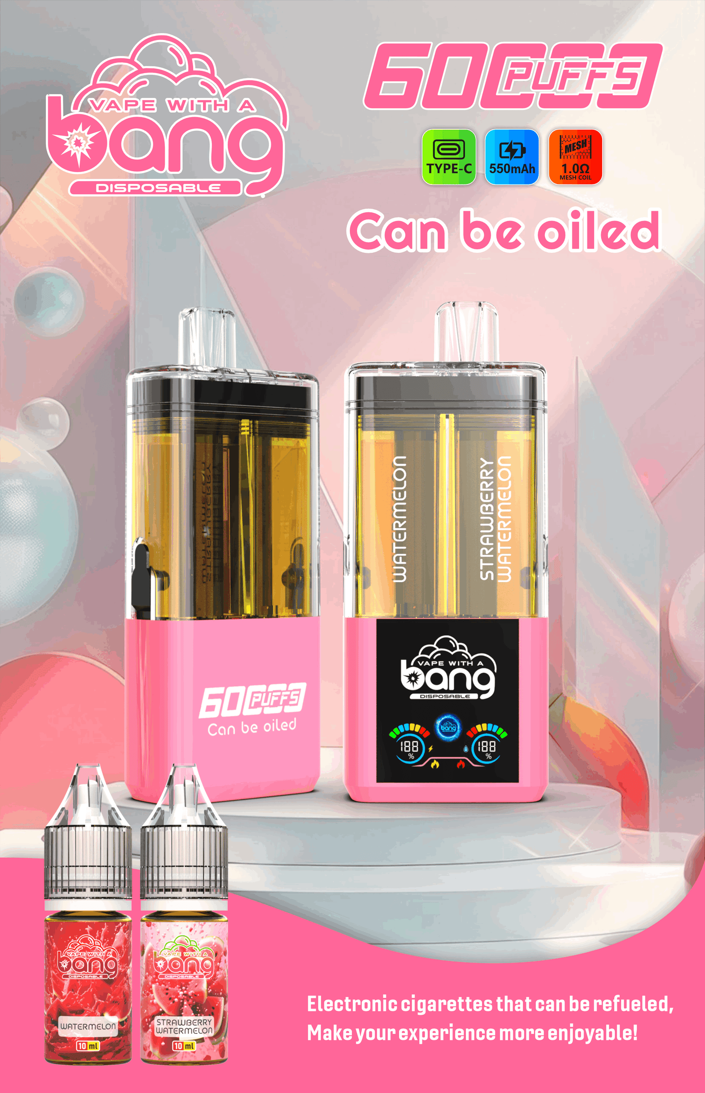 Bang 60K Refillable 2-in-1 Disposable Vape – 60.000 Puffs | Dual Flavor | Refill Kit Compatible