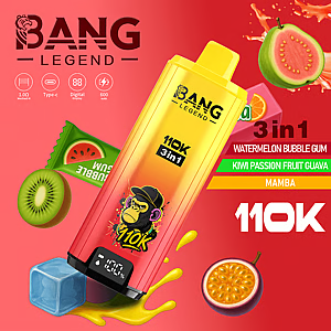 Bang Legend Einweg-E-Zigarette mit 110.000 Zügen – 12 Geschmacksrichtungen | 3-in-1-Aromen