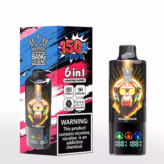Bang Legend 150K Einweg-E-Zigarette | 3 Ölkammern, Smart Screen | 12 Premium-Aromen
