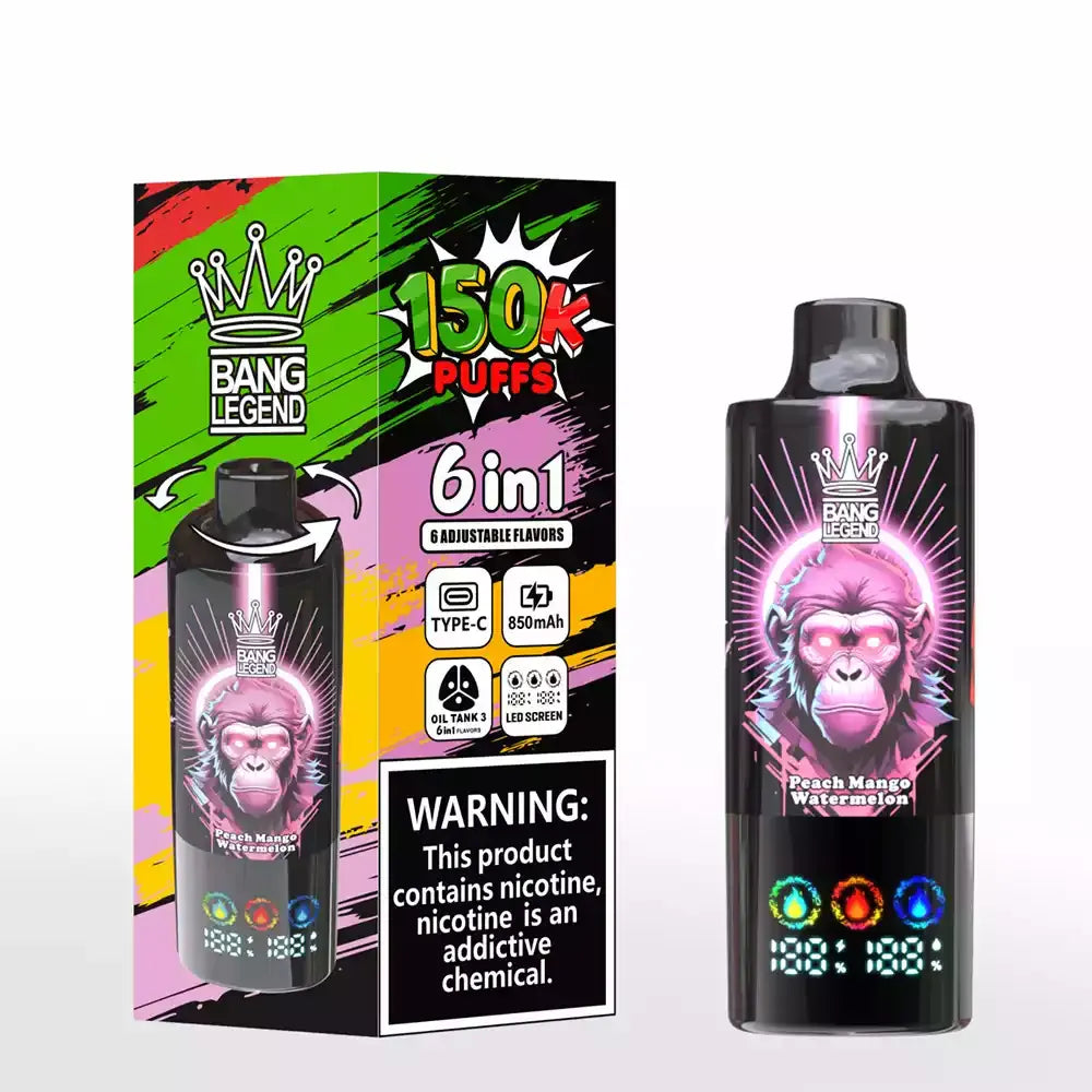 Bang Legend 150K Disposable Vape | 3 Oil Chambers Smart Screen | 12 Premium Flavors