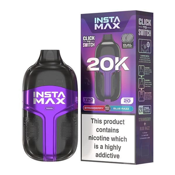 Insta Max 20K Puff Einweg-E-Zigarette mit zwei Geschmacksrichtungen, 20.000 Züge, 650 mAh
