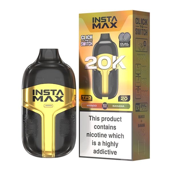 Insta Max 20K Puff Einweg-E-Zigarette mit zwei Geschmacksrichtungen, 20.000 Züge, 650 mAh
