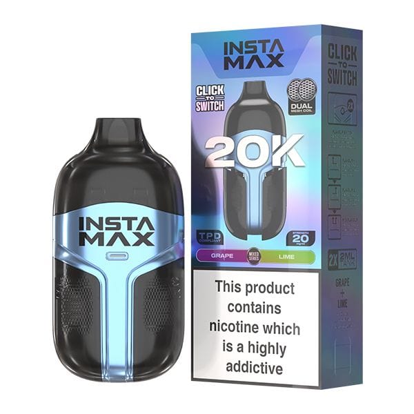 Insta Max 20K Puff Einweg-E-Zigarette mit zwei Geschmacksrichtungen, 20.000 Züge, 650 mAh