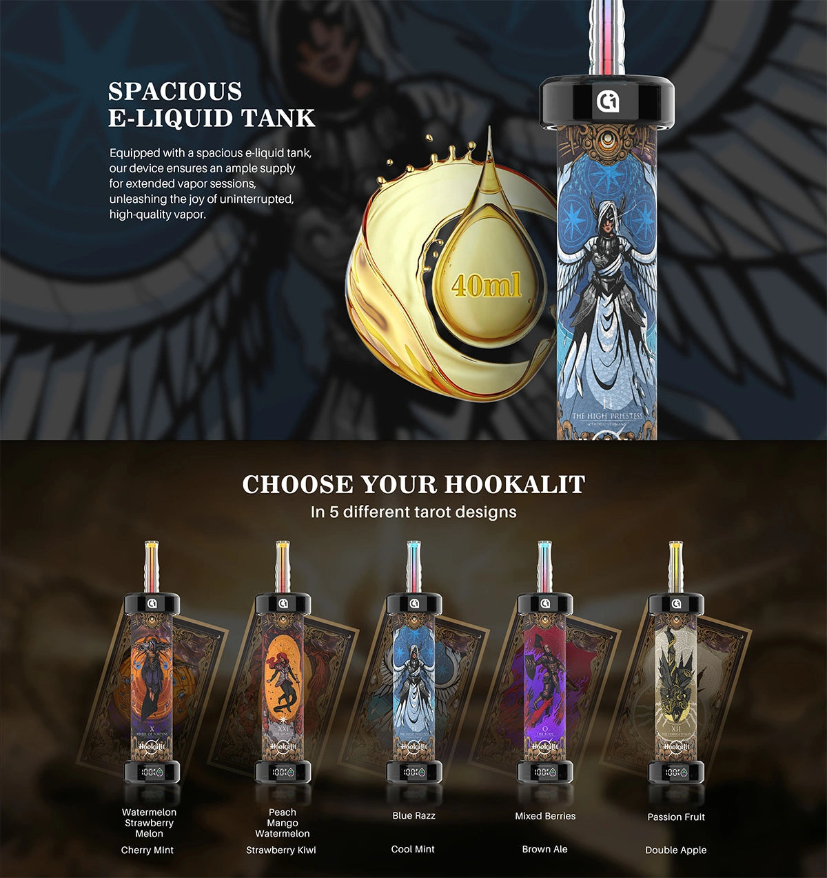 Arymi Hookalit 40000 Puffs Disposable Vape 40ml  1300mAh  20  Flavors.