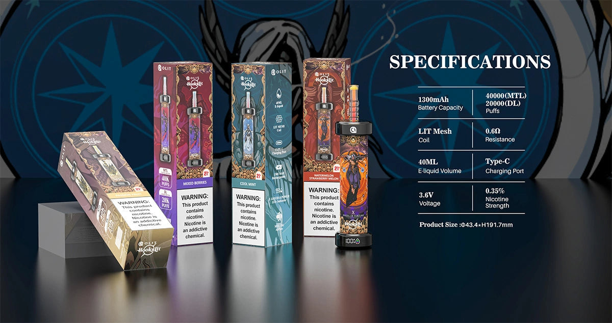 Arymi Hookalit 40000 Puffs Disposable Vape 40ml  1300mAh  20  Flavors.