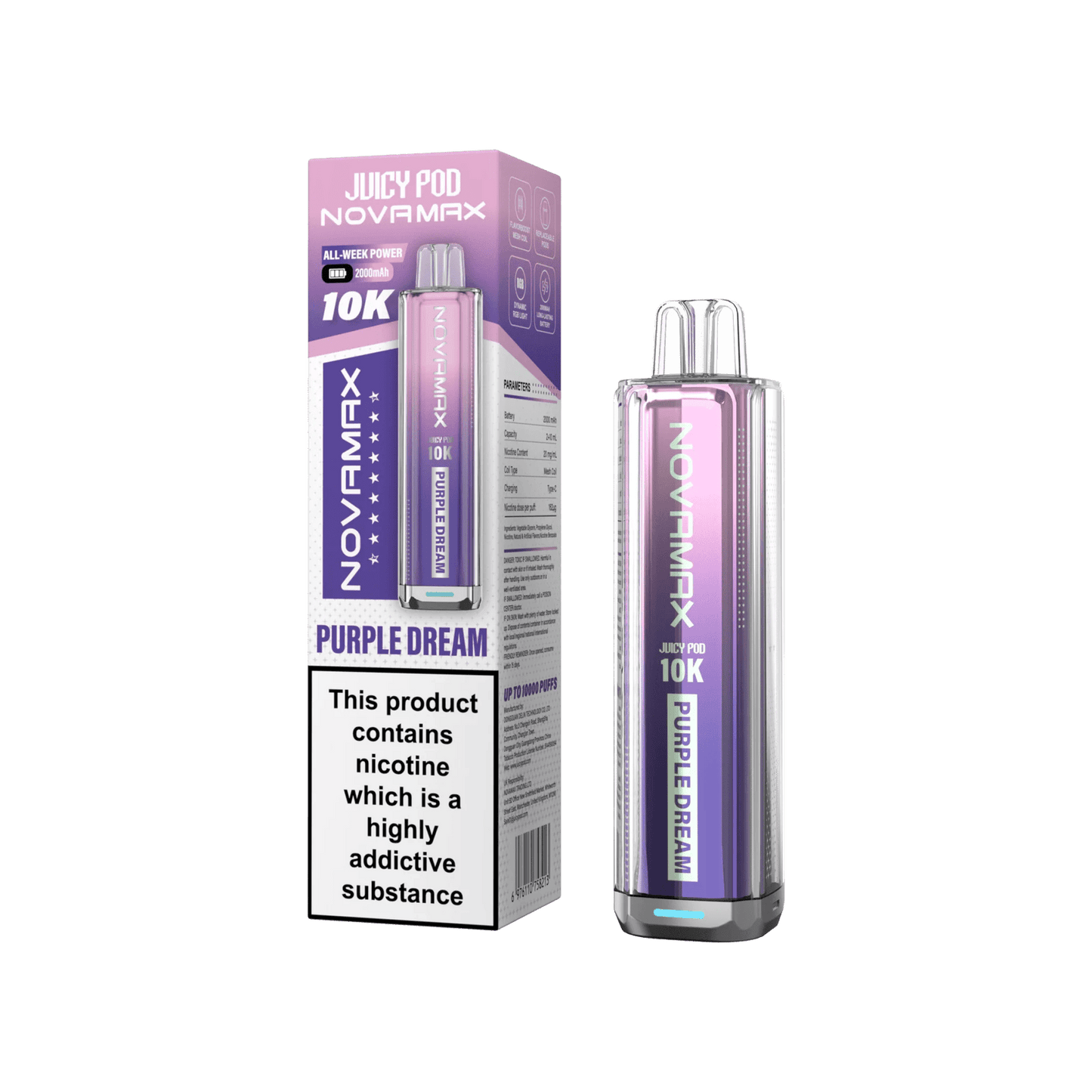 Juicy Pod Novamax 10k Prefilled Pod Vape Kit | Pack of 5