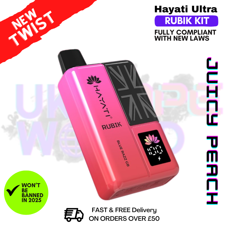 Saftiger Pfirsich Hayati Rubik 7000 Puff 7K Riegel