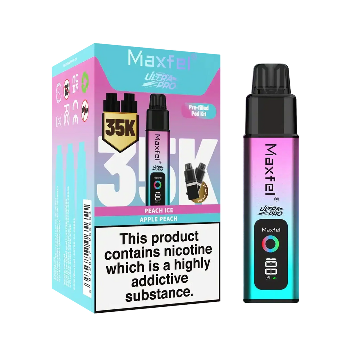 Maxfel Ultra Pro 35k Puffs Prefilled Pod Vape kit | Box of 5