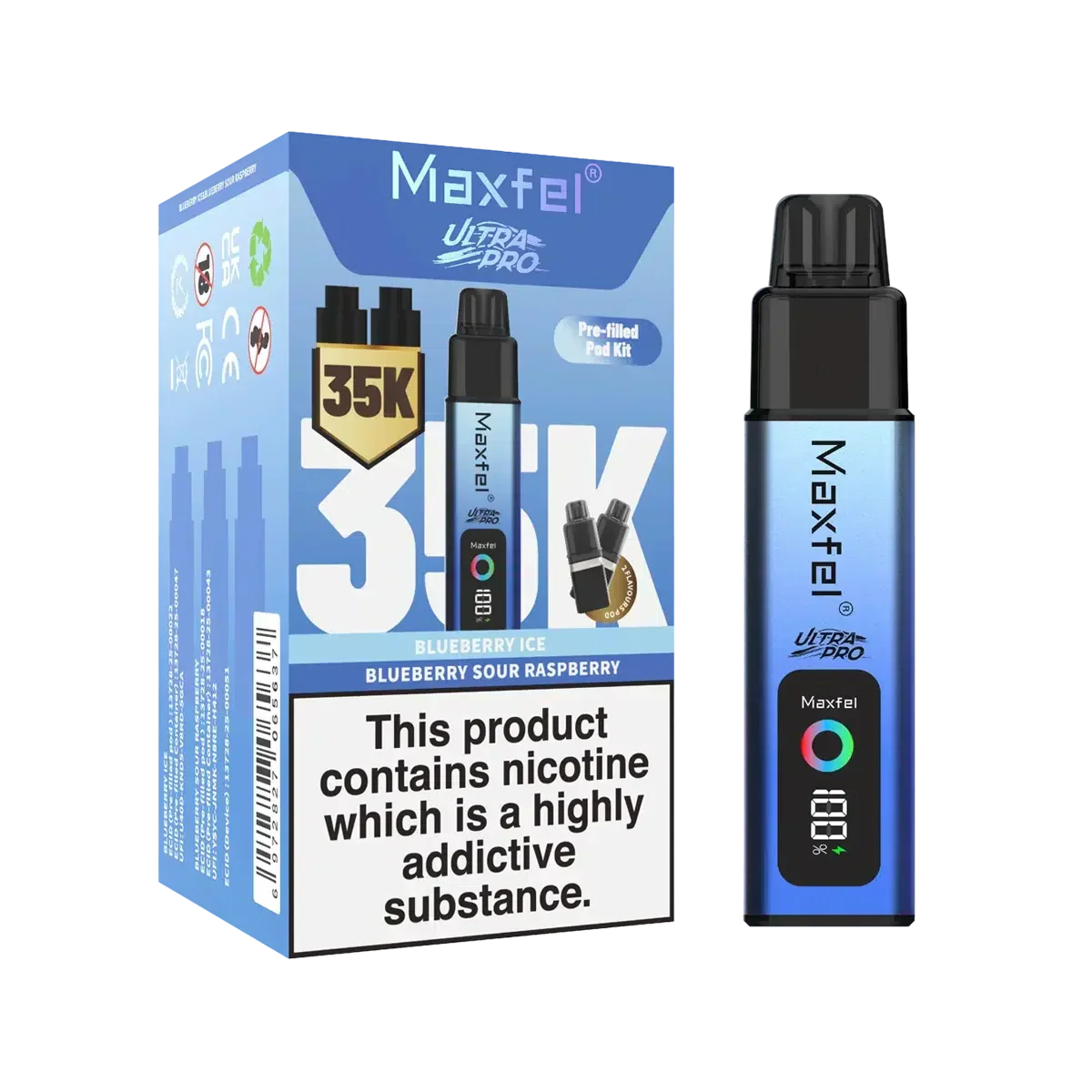 Maxfel Ultra Pro 35k Puffs Prefilled Pod Vape kit | Box of 5