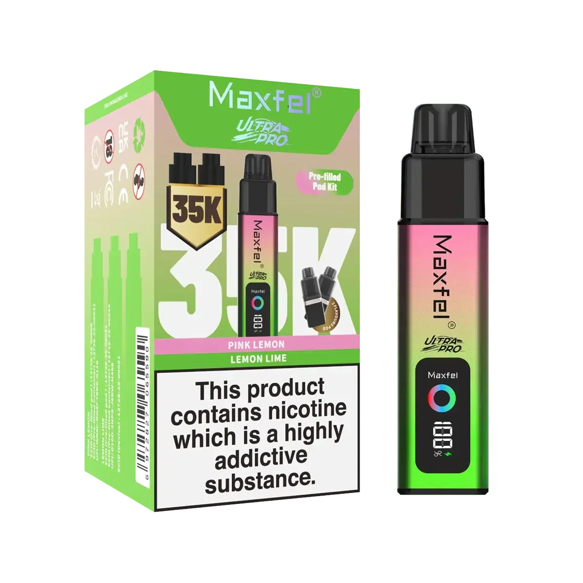 Maxfel Ultra Pro 35k Puffs Prefilled Pod Vape kit | Box of 5