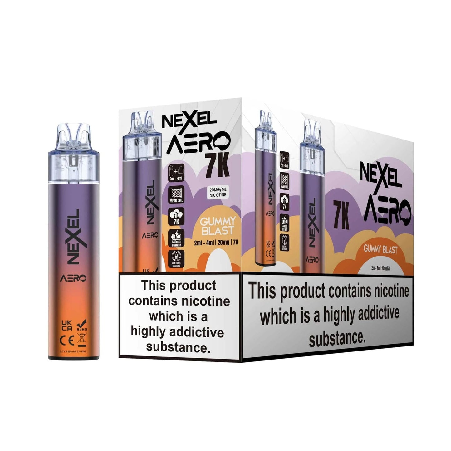 Nexel Aero 7k Prefilled Pod Vape Kit | Pack of 5