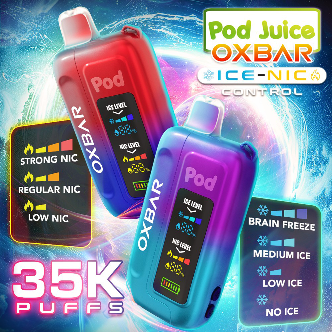 Oxbar x POD Juice ICE+NIC Control 35K Einweg-E-Zigarette
