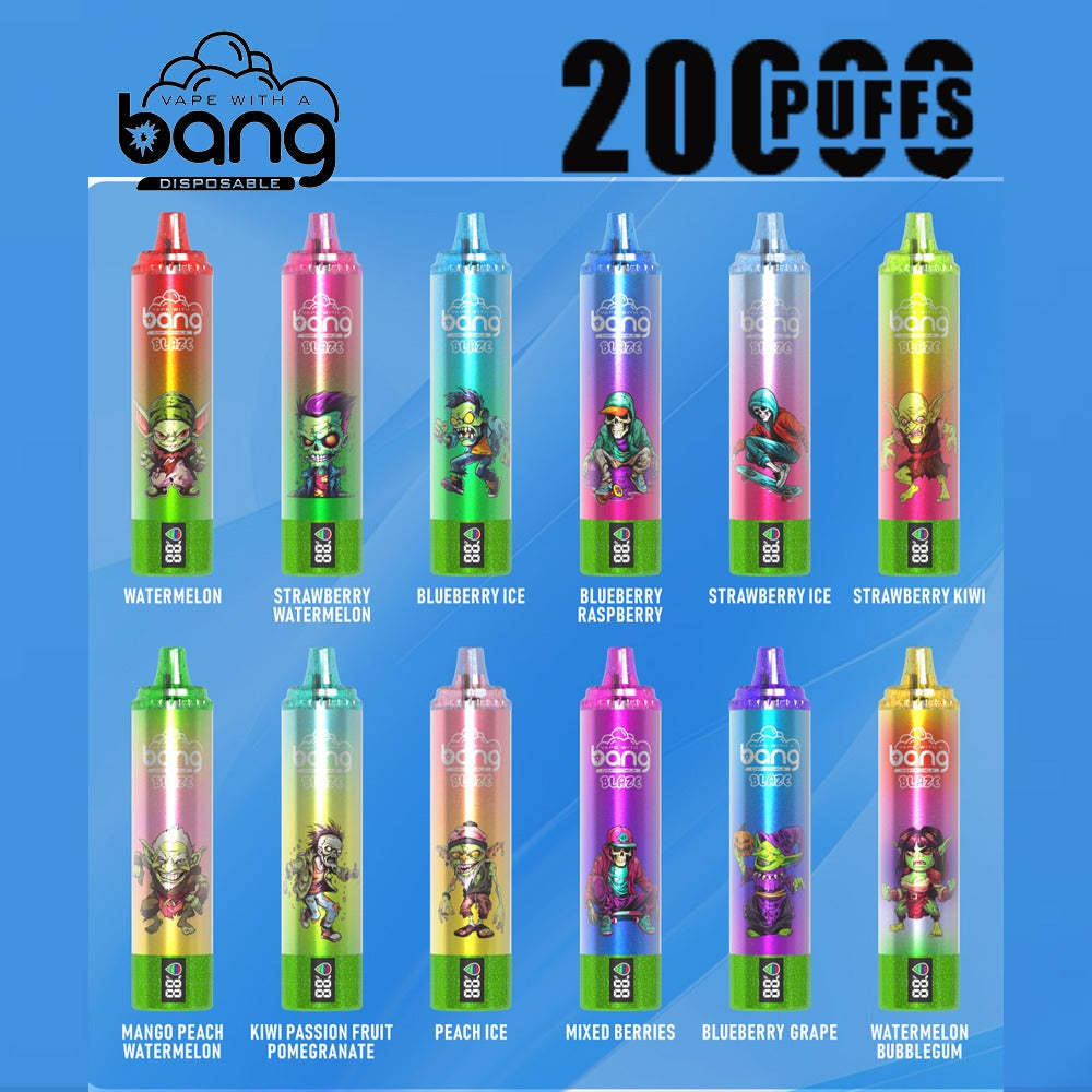 Bang King Double Crystal 20000 Puffs Vape 20K Disposable Vape Pen E Cigarette Prefilled-650mAh Battery. 25ml E-liquid. Multiple Nicotine 12 Flavors