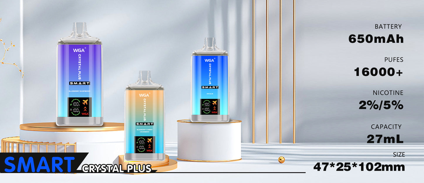 WGA Crystal Plus 16000 Puffs Disposable Vape 27ml 650mAh 12 Flavors