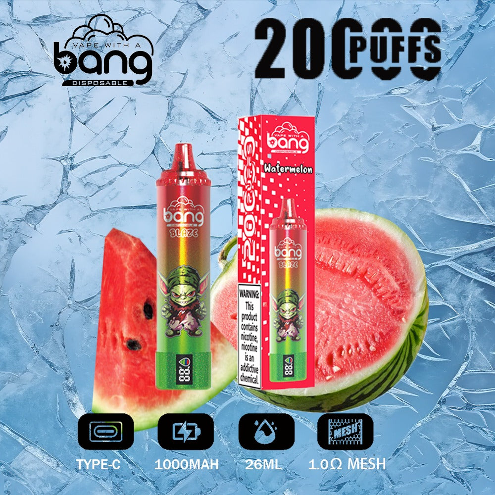 Bang King Double Crystal 20000 Puffs Vape 20K Disposable Vape Pen E Cigarette Prefilled-650mAh Battery. 25ml E-liquid. Multiple Nicotine 12 Flavors
