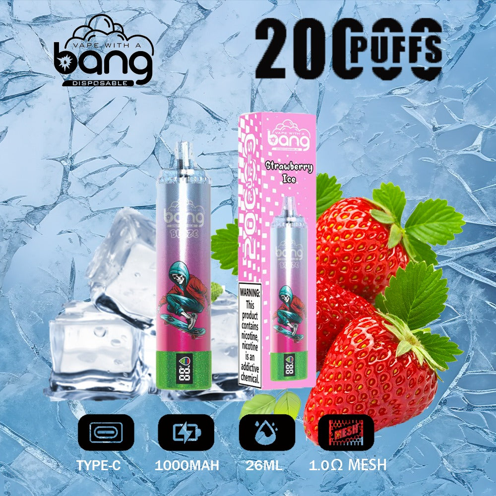 Bang King Double Crystal 20000 Puffs Vape 20K Disposable Vape Pen E Cigarette Prefilled-650mAh Battery. 25ml E-liquid. Multiple Nicotine 12 Flavors