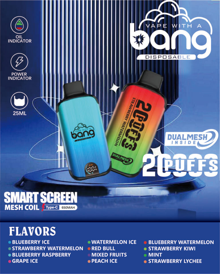 Bang King Double Crystal 20000 Puffs Vape 20K Disposable Vape Pen E Cigarette Prefilled 25ml 650mAh
